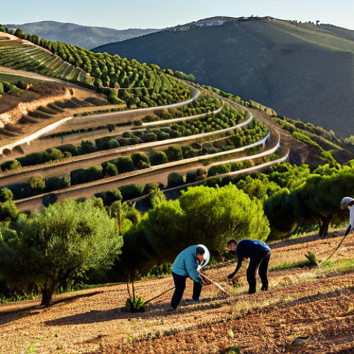 Collaborative Restoration**

A diverse group of people (scientists, local community members, children) working together to plant native Mediterranean trees (like cork oak, strawberry tree, lentisk) on a hillside in Andalusia, Spain. Rolling hills in the background. Golden hour lighting. Emphasize the collaborative spirit and the connection to nature. "Safe for work," "appropriate content," "fully clothed," "professional," "perfect anatomy," "natural proportions."

**