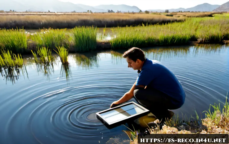 Home 17 환경공학과 생태학의 융합 사례 - Photorealistic environmental engineer and ecologist collaborating beside a restored Mediterranean we...